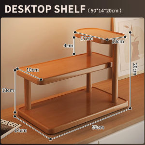 Three-tier bamboo desktop shelf retro style cup holder/storage rack for entryway.