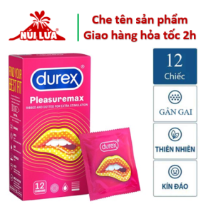 [HCM]Hộp Bao Cao Su Durex Pleasuremax CÓ GÂN GAI TĂNG KHOÁI CẢM CHO BẠN TÌNH 12 chiếc