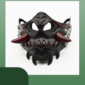 Halloween Mask Party Mask Devil Samurais Mask Half Face Mask Carnivals Mask Masquerade Mask Japanese Mask for Cosplay