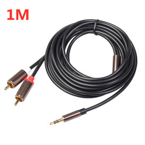 【COD + local seller】Premium 3.5mm 3.5 Jack to 2 RCA AUX Stereo Audio Cable 1/8 inch Male to 2RCA Male 24K gold-plated connectors