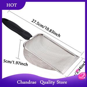 [Chandrae] อุปกรณ์ทำความสะอาดสัตว์เลี้ยงพลั่วอุจจาระทำจากสแตนเลสพลั่วตักอุจจาระแมวพลั่วตักทรายสัตว์เลื้อยคลานพลั่วตาข่ายหน้าจออุจจาระ