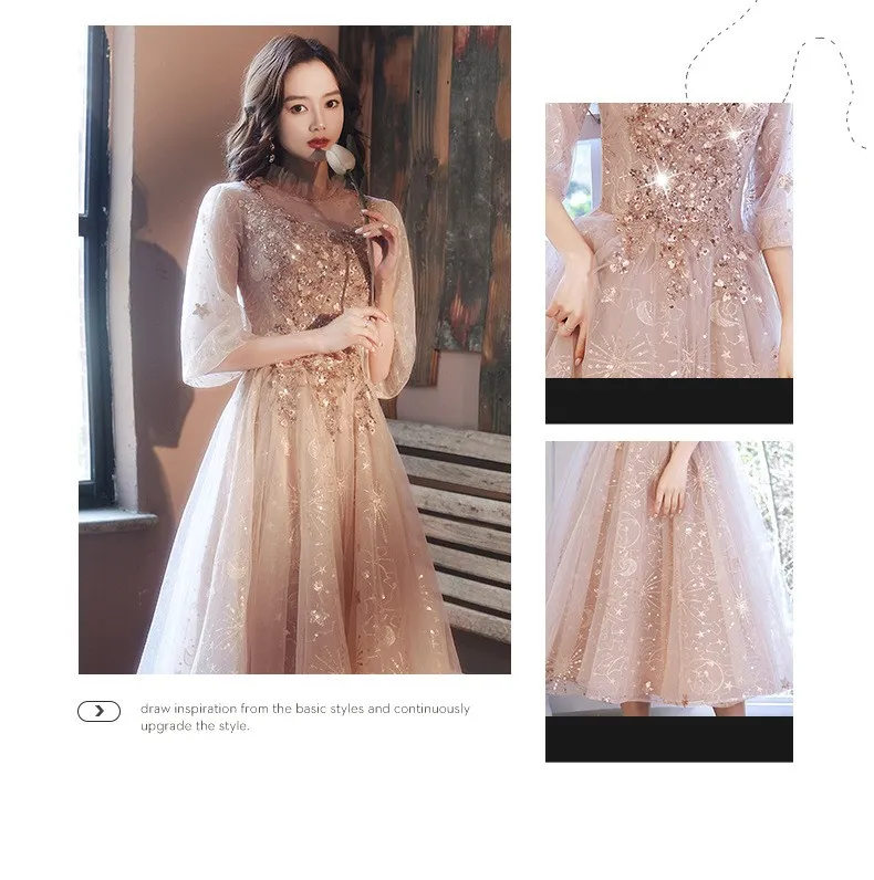 EAGLELY Banquet High-End Long Dinner Evening Dress For Women Elegant 2024  Wedding Plus Size Party Sequins Glitter Women's Dresses Fairy Gown For  Debut 18 Years Old Ninang 晚宴礼服