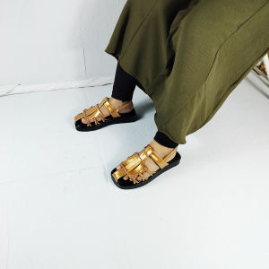 Snadal Wanita Flatfrom Tali Nayam Terbaru 2024