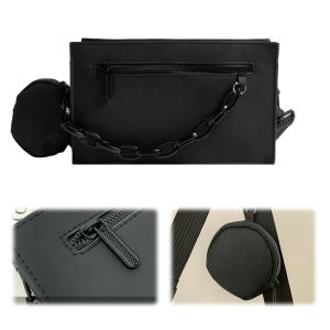 Womens PU Leather Crossbody Bag Small Square Design Solid Color Shoulder Bag for Daily Use
