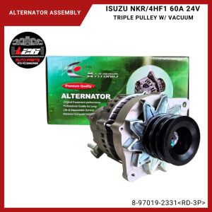 Isuzu 4HF1/4HE1/4HG1/NKR Alternator Assembly 60A 24v RD-3p Triple Pulley with Vacuum 8-97019-2331 KHYBRID