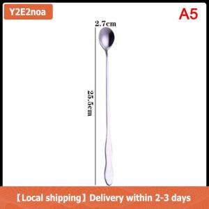 【Local shipping】 1pc creative stainless steel long handle coffee spoon stirring ice spoon