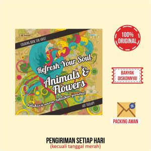 Buku Mewarnai Dewasa Refresh Your Soul Animal & Flowers