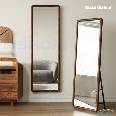 [SG Stock]Floor mirror，bedroom mirror，fitting mirror，Nordic solid wood full-length mirror，wall-hanging mirror