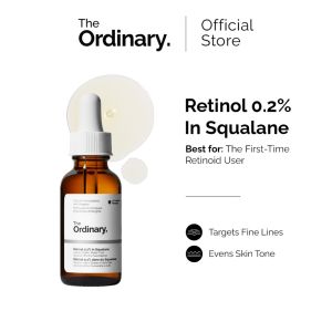 The Ordinary Retinol 0.2% in Squalane Facial Serum Gentle Anti Aging Retinol Essence For Beginner Target Fine Lines Improve Skin Texture Even Skin Tone Squalane Nourish Skin Barrier