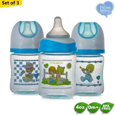 Precious Moment 4oz Wide Neck Feeding Bottle - Set of 3