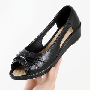 [Free Shipping] 2025 New Womens Mom Shoes Sandals Summer Mid-heel Soft Sole Shoes for Middle-aged and Elderly Women