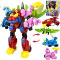 4 IN 1 ABS Deformation Gogo Dino Robot Toy Action Figures Transformation Car Airplane Gogo King Dinosaur Toys for Kids Gift. 