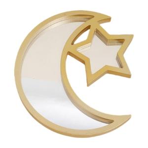 Decorative Eid Festival Tray with Star and Moon Shape Decorative Serving Tray Suitable for Eid Home and Party Use