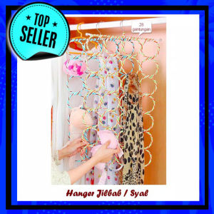 ( BAYAR COD ) HANGER JILBAB GANTUNG 28 LUBANG - RAK GANTUNG HIJAB 28 RING