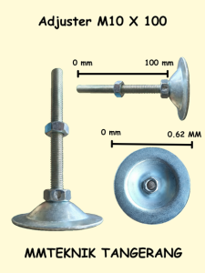 Adjuster M 10 M10 X 100 mm Adjuster foot kaki meja conveyor M10 X 100 kaki stabil galvanis