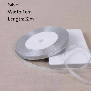 (25Yards/Roll)Gold Silver Ribbon Gift Packaging Festive Celebration High Quality Decoration Glitter Ribbon