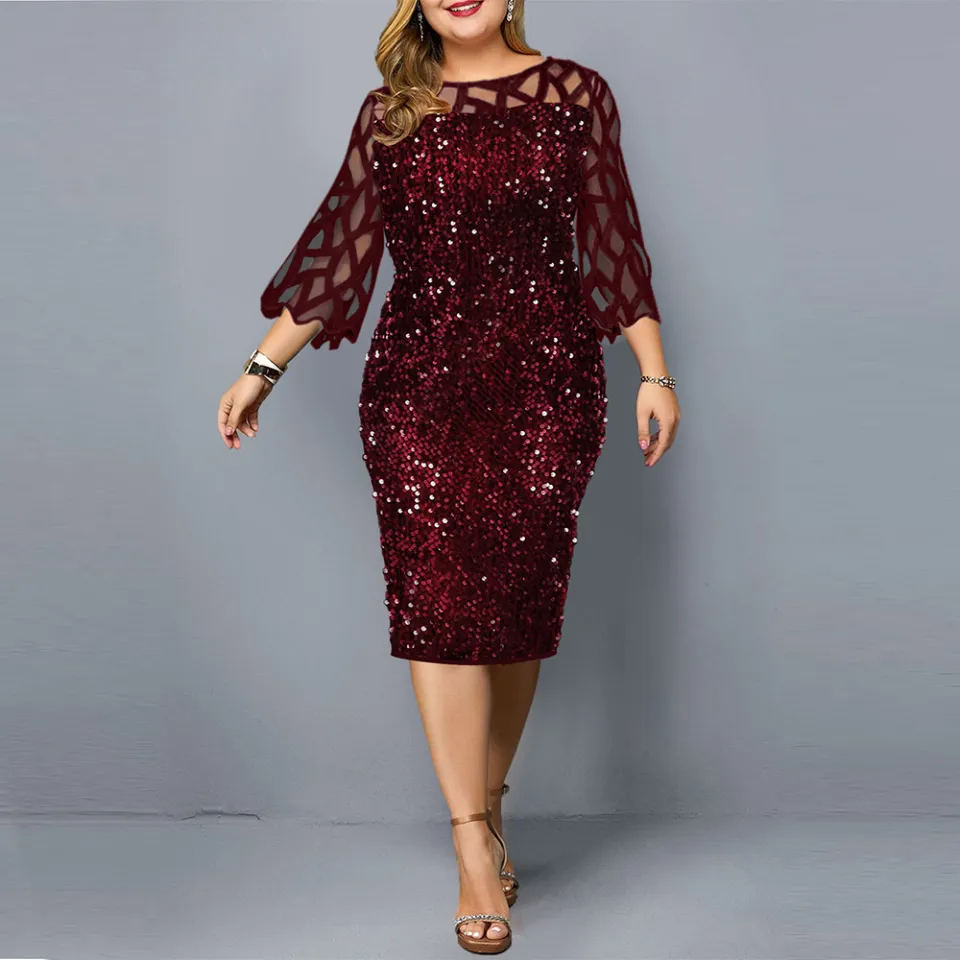 Plus size clearance burgundy dress formal