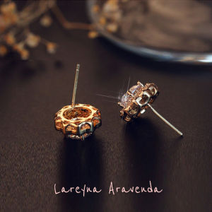 Lareyna Aravenda Anting Silver S925 Wanita Korea Retro Rose Crystal AT022