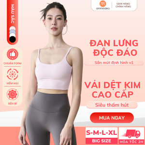 Áo bra thể thao sẵn mút nâng đẩy vòng 1 tròn đầy AMI Medea phù hợp tập gym yoga WX52009