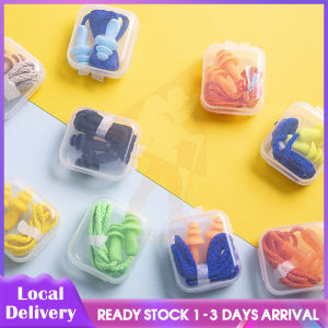 [Ready Stock] Soft Silicone Corded Ear Plugs Reusable Hearing Protection Earplugs for Sleeping Travel Swimming Study/Hearing Protection Noise Reduction Ear Plugs