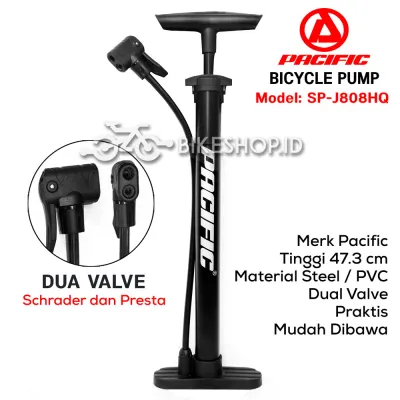 Pompa Angin Ban Sepeda dan Motor Kompa Pacific Manual Dual Pentil Steel PVC Bicycle Pump | High Quality