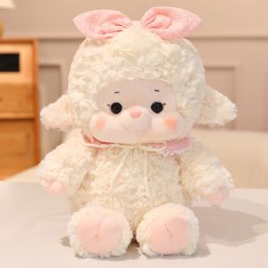 VERIDIAI Cartoon Sheep Plush Doll Fluffy Simulation Lamb Plush Toy Kids Accompany Dolls Soft Animal Fluffty Doll Birthday Gift