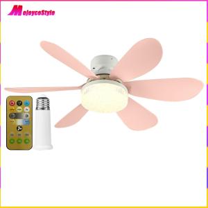 【NEW】 Ceiling Fan LED Lamp E27 Base Remote Control Indoor Ceiling Fan Light 3 Speeds Low Profile Ceiling Fan Dimmable 52cm for Bedroom Living Room Kitchen