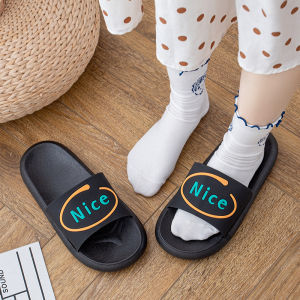 QZshop ส่งไวรองเท้าแตะแบบสวมแฟชั่น สีพื้นมี 2 สี💫 รองเท้าแตะผญสกรีนลายภาษอักษรตรงสายคาด รองเท้าพื้นหนาพื้นนุ่มสวมใส่สบาย🌼