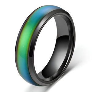 แหวนเปลี่ยนสีตามอุณหภูมิ สมาร์ทเปลี่ยนสี คู่ เหล็กไทเทเนียม แหวน กันน้ำ ผู้ชายและผู้หญิง
