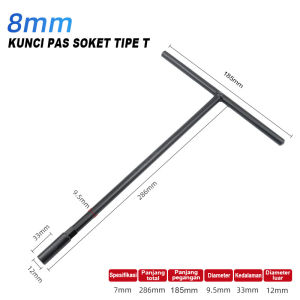 German tools Kunci T 8/10/12/14 mm COD Kunci pas soket perbaikan T-Type Wrench Kunci Sok Sock Socket T Set Konci Original - ALAT