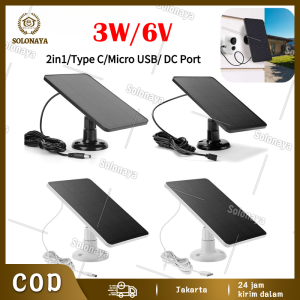 6V 3W Type-C Panel Surya Panel Surya Sel Surya Luar Ruangan Mikro Pengisi Daya Panel Surya untuk Kamera Keamanan / Sistem Lampu Rumah Kecil