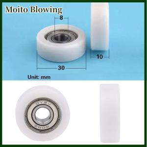 Moito 1PC 8x30x10mm tiêm đúc nylon tráng mang bánh xe mang 608 con lăn bánh xe theo dõi đường sắt ròng rọc cửa sổ theo dõi ròng rọc