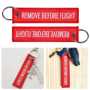 Remove Before Flight Key Chain Wholesale Special Luggage Label Red Chain Keychains for Aviation Gifts Pendant Chain
