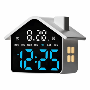 REGISTR Night Light LED Alarm Clock Minimalist House Shaped Electronic Clock Simple Creative Digital Table Clock Bedside Decoration