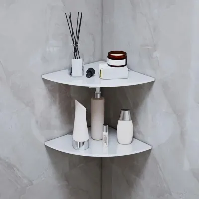 FAMILIFE 2/3 Tier Wall Mounted Corner Shelf Floating Storage Rack for Plants Books and Home Decoration