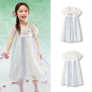 balabala Girl Dress 2025 New Children Dress Spring Summer Embroidered  Traditional Style