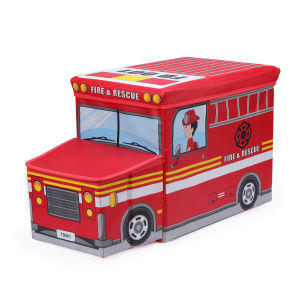 Cartoon car storage box childrens stool footstool foldable storage box chair storage bus children