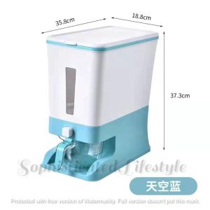 OASIS Big Volume Viral Smart Rice Dispenser/Bekas Beras  Kitchen Storage Automatic Rice Dispenser with Rinsing Cup