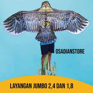 Layangan Elang Jumbo bahan parasut dan fiber (bonus benang)