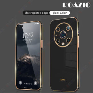 ROAZIC For Honor Magic 4 Pro 5G Phone Case Straight Electroplate Edge Casing Soft Silicone Full Cover Protection Luxury Back Cover