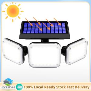 Jocestyle Outdoor Solar LED Flood Light 112 LEDs with Motion Detection for Garden Yard Garage 6000-6500K White Brightness