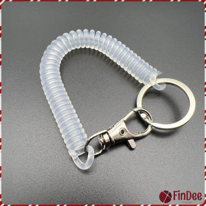 FinDee พวงกุญแจเชือกยางยืดหลากสี แบบยืดหดได้ Coil Springs Keychain
