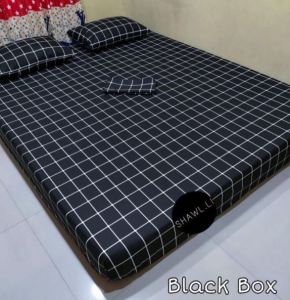 sprei seprai murah kotak kotak bantal guling set singe motif modern ukuran 120 x 200 x20