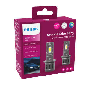 Philips Ultinon Access Direct-Fit & Stylish LED Headlights ( H1 H3 H4 H7 H8 H9 H11 H16 H18 H19 HB3 HB4 HIR2 | 6000K Cool White | Pack of 2 LEDs )