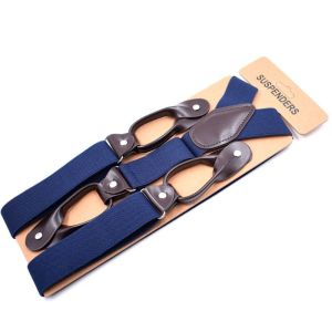 BESTOUR Men Women Trimmed Button End Leather Y Shape Trouser Straps Belt Adjustable Strap Clip Braces Suspenders Elastic Braces