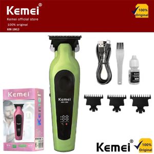 Kemei 1862& KM 1590 9000rpm Professional High-Speed Hair Clipper SET Electric Hair Trimmers USB Rechargeable Barber Razor LCD Display