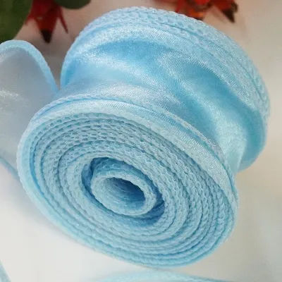 Ruy Băng Voan 4cm Cuộn Ruy Băng Kim Tuyến Dây Duy Băng Lụa Ren Viền Xoắn Vải Gói Hoa