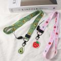 BOBO MISS Cute Lemon Hang Rope Hang Keys Holder Neck Strap Avocado Keychain Lanyard Mobile Phone Straps Mobile Phone Accessories ID Card Holder Lanyard. 