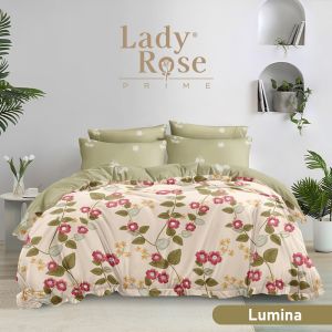 Lady Rose Prime - Bed Cover Set King 180x200 Tinggi 30cm Fitted - Motif Bunga / Tanaman