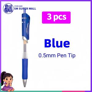 【SM Mall】3pcs Gel Pen Set 0.5mm Fine Point Quick Dry Ink Pens Assorted Black Blue Red For School Office Supplies Journaling Drawing Smooth Writing Ballpen